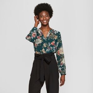 4 for $25 A New Day Floral Popover Blouse Size S